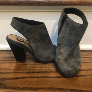 G by Guess Gray Western Slingback Clog Bootie